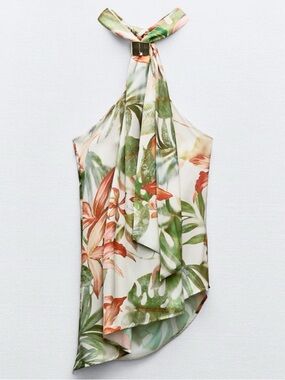 Zara Tropical Halter Top